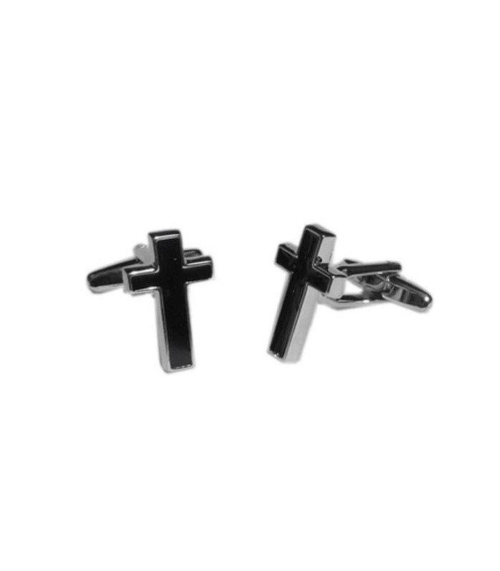 Gemelos para Camisa Cruz Cristiana Negra