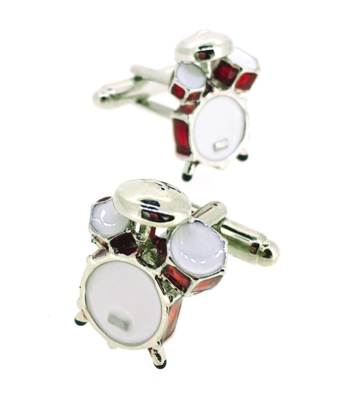Gemelos para camisa de Batería Musical Esmaltada