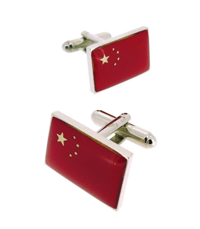 Gemelos para camisa de la Bandera de la Republica Popular China