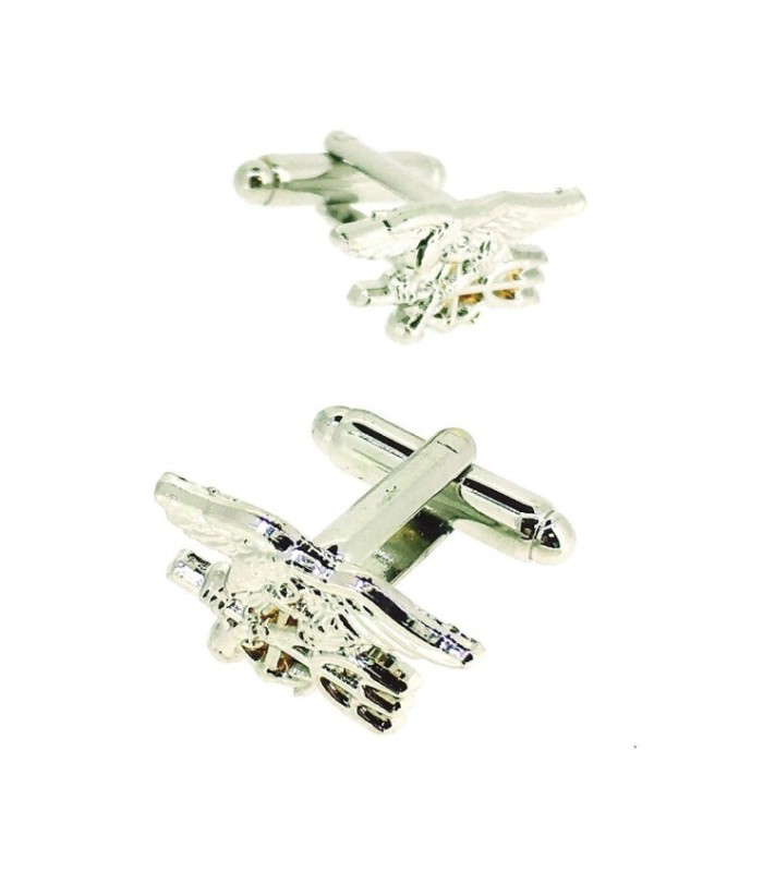 Gemelos para Camisa de la Insignia de los Seals USA Plateado