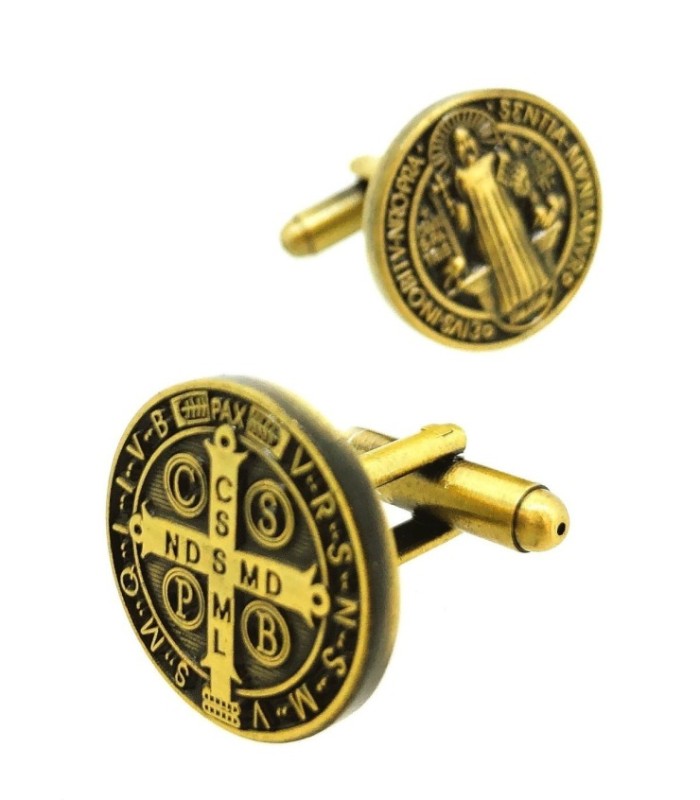 Gemelos para camisa de la Medalla de San Benito