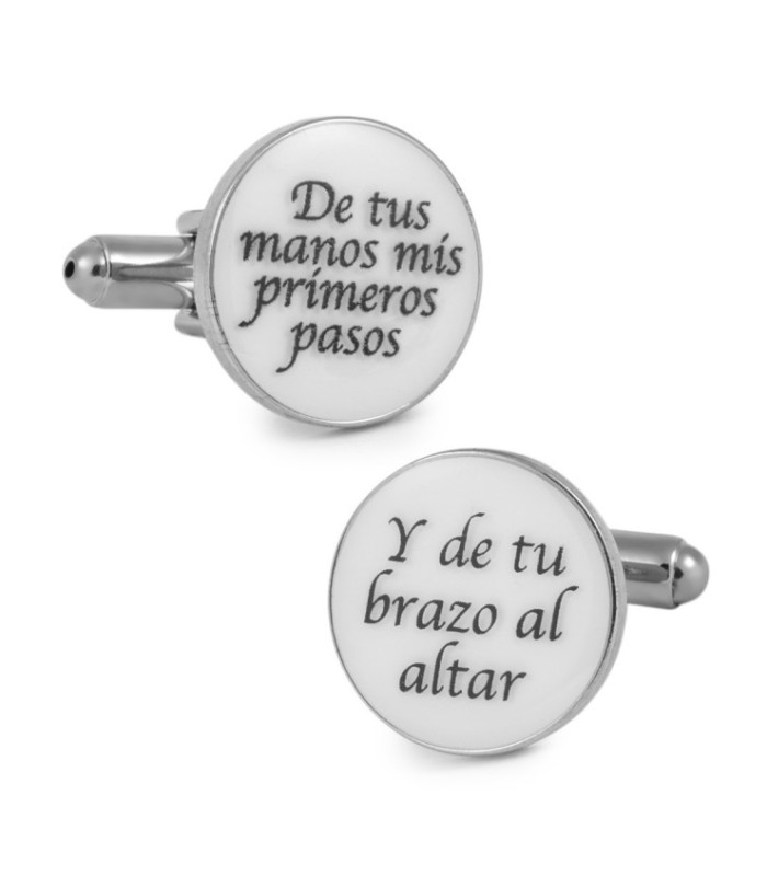 Gemelos para Camisa De Tus Manos Mis Primeros Pasos Blanco