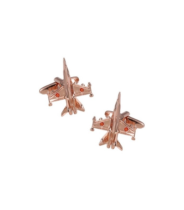 Gemelos para camisa del Avión McDonnell Douglas F/A-18 Hornet Escarapela España Oro Rosa