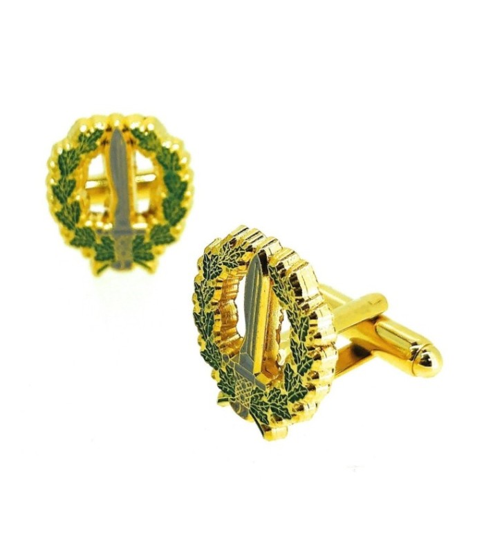 Gemelos para Camisa del Emblema de las Unidades de Operaciones Especiales del Ejército de Tierra Español GOE Dorado