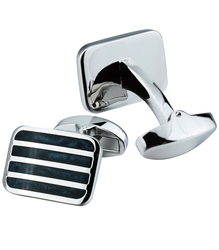 Gemelos para camisa Elegant Steel Blue Enamel Stripes