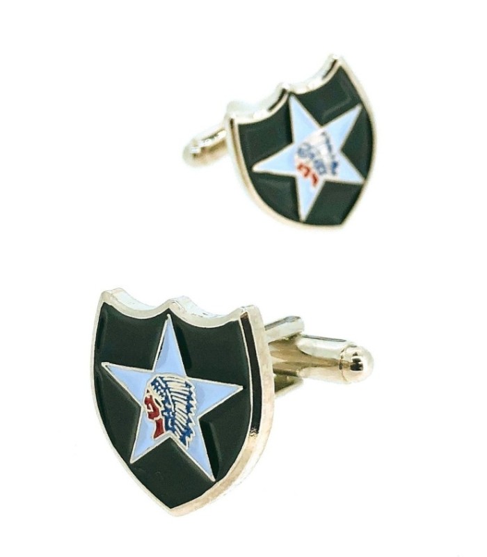 Gemelos para Camisa Emblema de la 2nd Infantry US Division