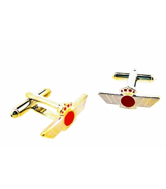 Gemelos para Camisa Emblema Ejército Español del Aire Plateado 22x10mm