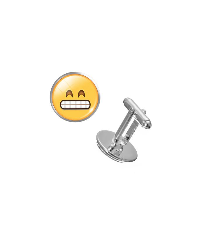 Gemelos para Camisa Emoticono Whatsapp Sonrisa con Dientes