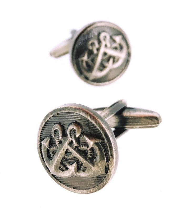 Gemelos para Camisa Escudo con Anclas Cruzadas