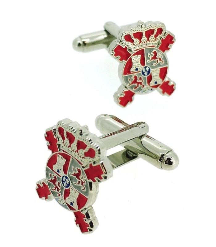 Gemelos para Camisa ‪Escudo de los Regimientos Siglo XIX Plateado