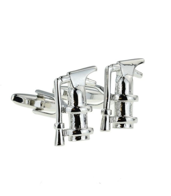 Gemelos para camisa Extintor De Incendios Plateado