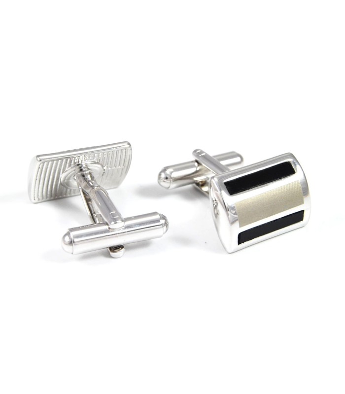 Gemelos para camisa FB Acero y Negro