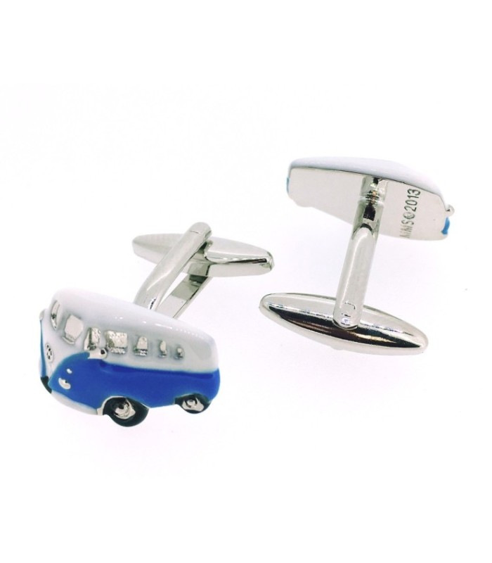 Gemelos para Camisa Furgoneta VW Color Celeste y Blanco