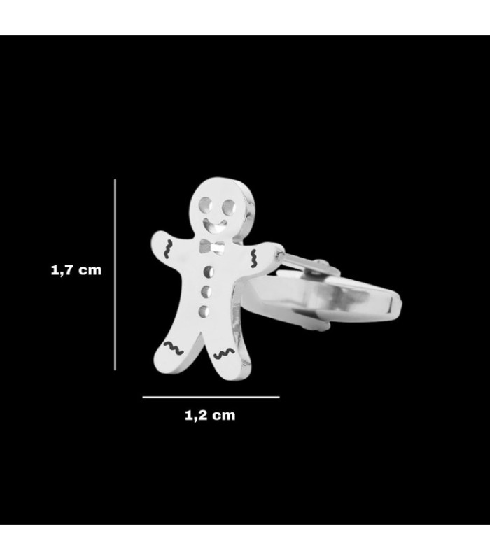 Gemelos para Camisa Galleta Jengibre Inox 17x12mm