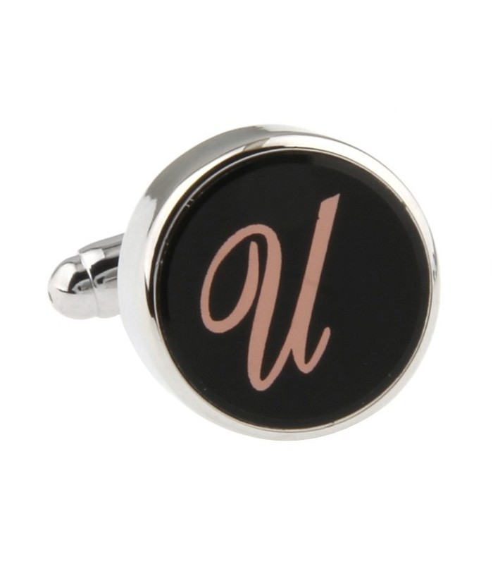 Gemelos para Camisa Inicial Letra Clásica U Medio Par