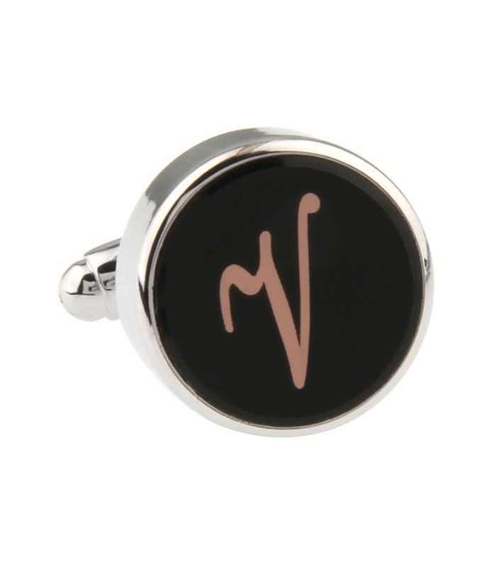 Gemelos para Camisa Inicial Letra Clásica V Medio Par