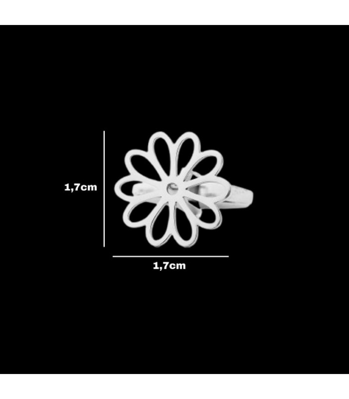 Gemelos para Camisa Margarita Diseño Inox 17 mm