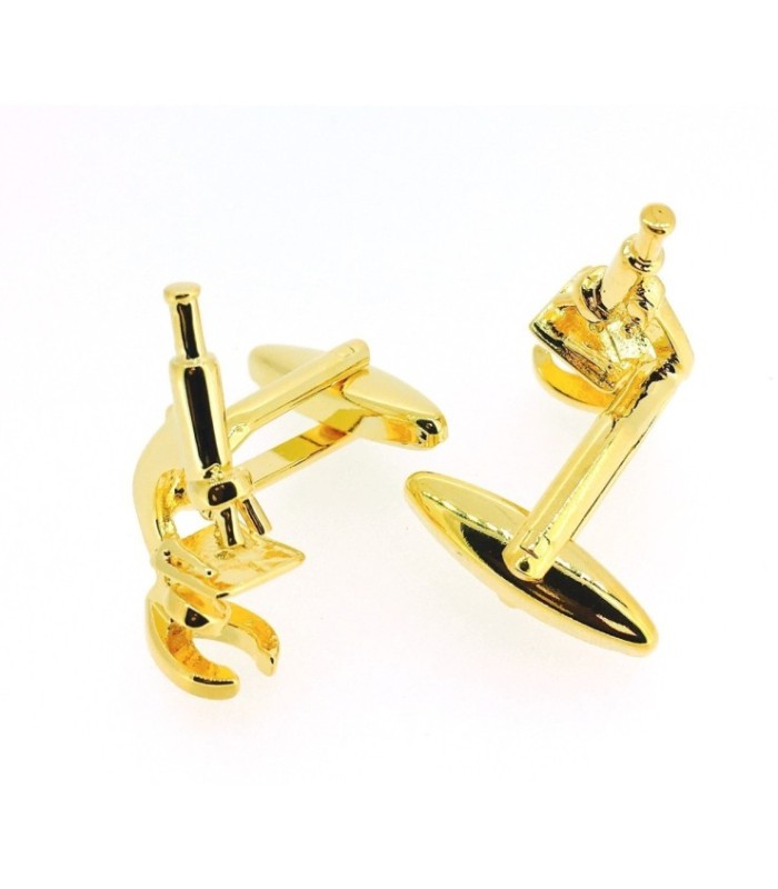 Gemelos para Camisa Microscopio Dorado 3D
