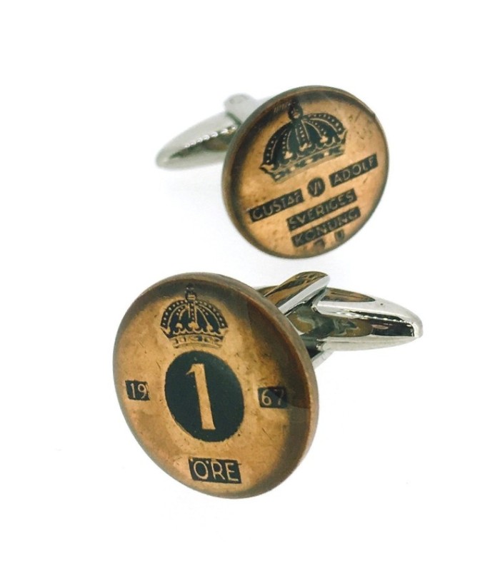Gemelos Camisa Moneda 1 ORE Suecia
