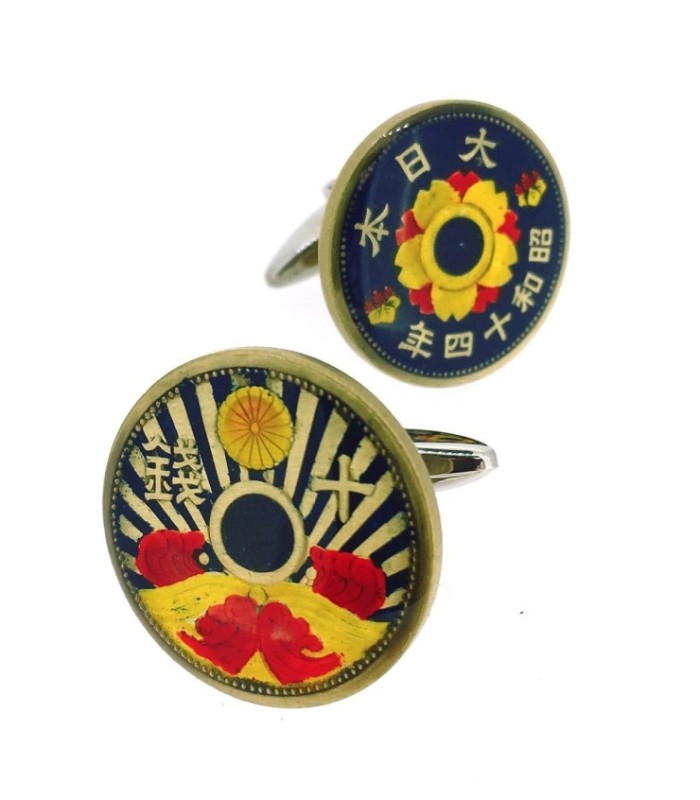 Gemelos Camisa Moneda Japonesa Sol Naciente