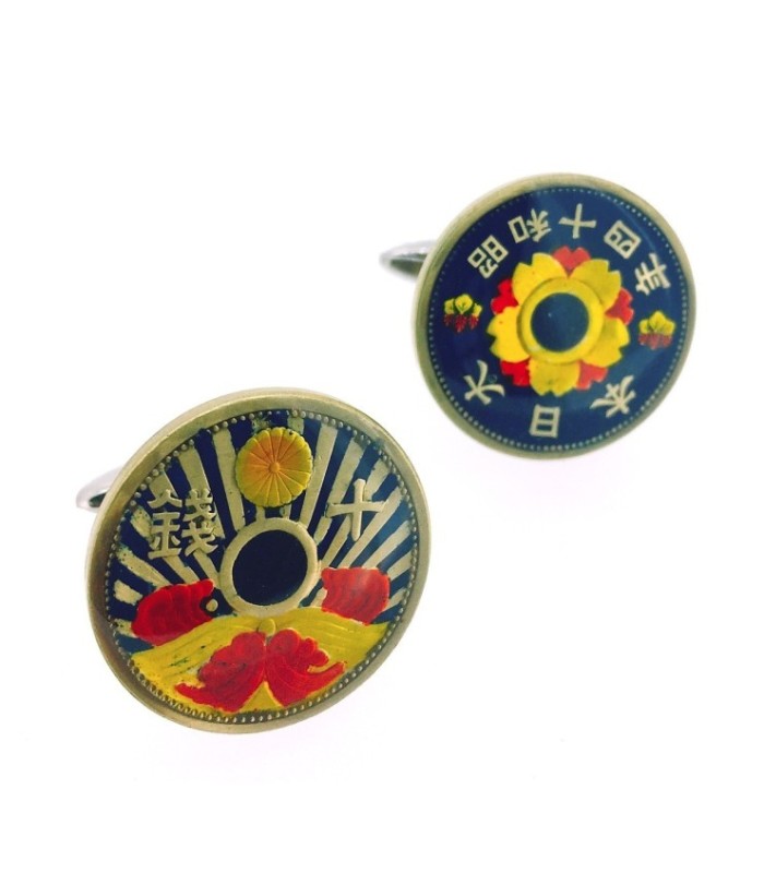 Gemelos Camisa Moneda Japonesa Sol Naciente