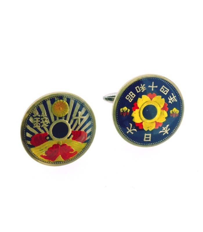 Gemelos Camisa Moneda Japonesa Sol Naciente