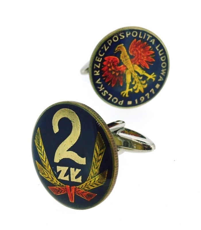 Gemelos Camisa Moneda Original 2 Zloty Polonia 1977