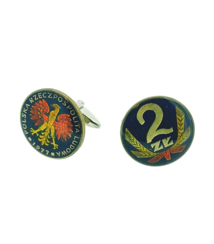 Gemelos Camisa Moneda Original 2 Zloty Polonia 1977