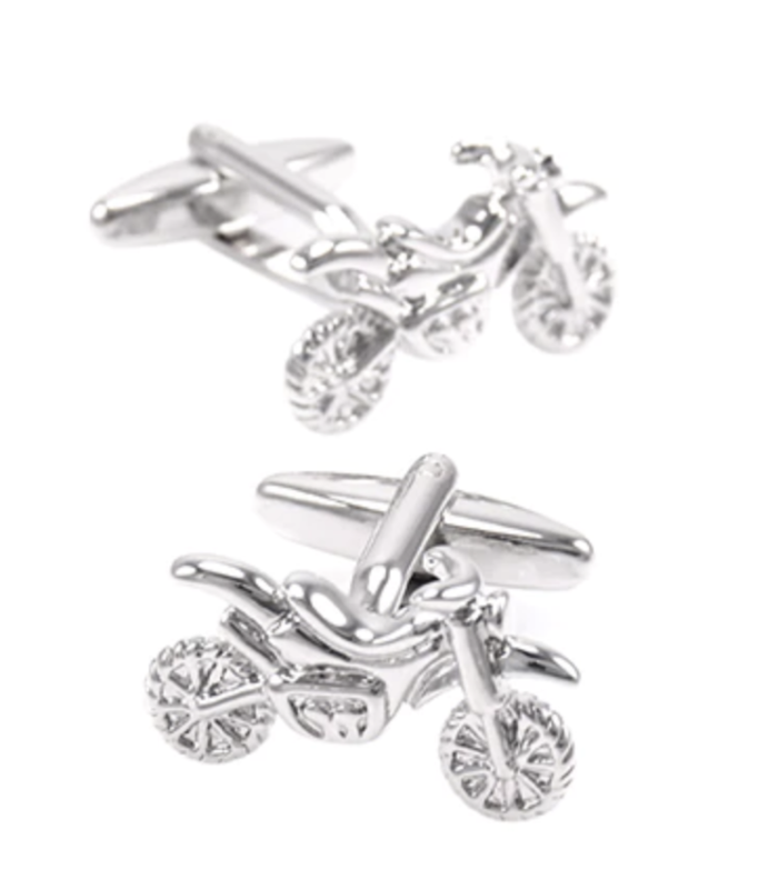 Gemelos para Camisa Motocross 3D Plateada