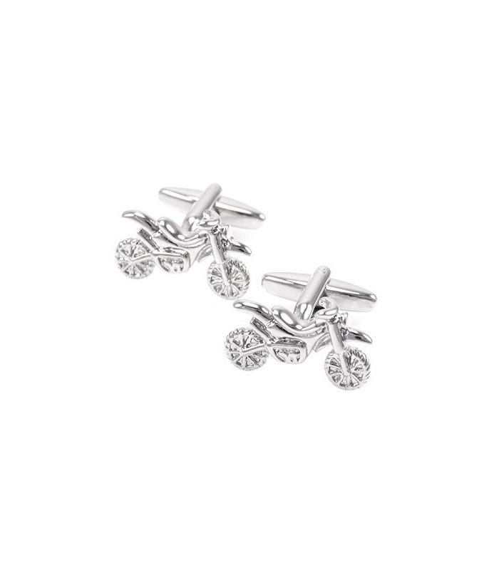 Gemelos para Camisa Motocross 3D Plateada