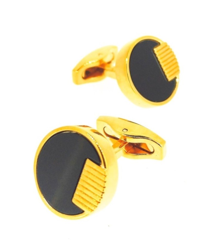 Gemelos para Camisa Nacar Negro Dorado 18mm