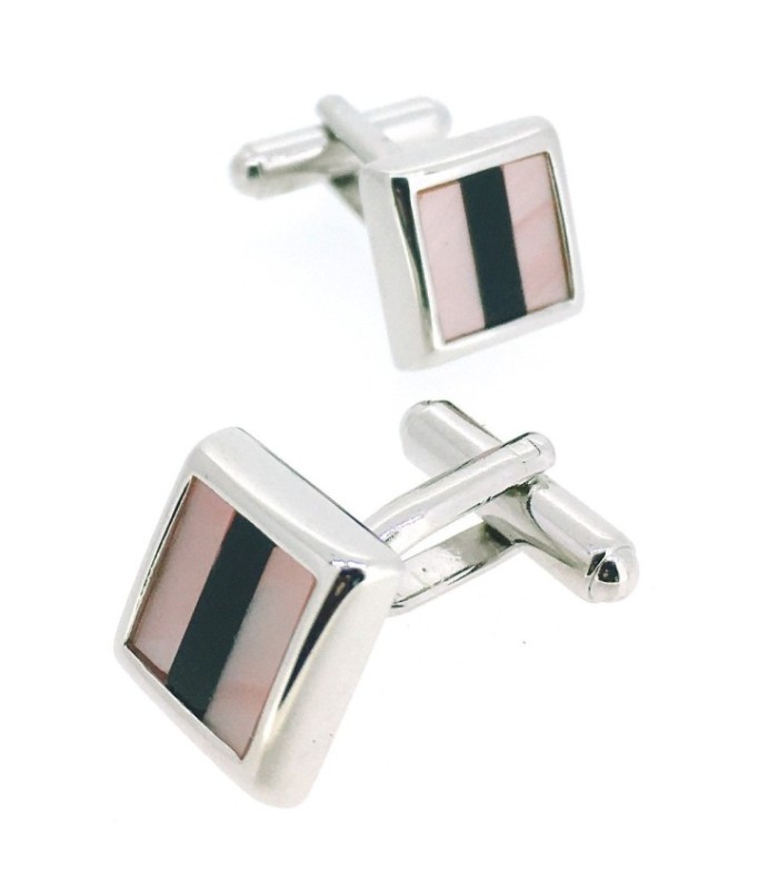 Gemelos para camisa Nacar Rosa y Negro