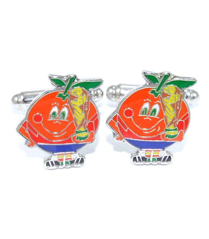 Gemelos para camisa Naranjito con Copa del Mundo