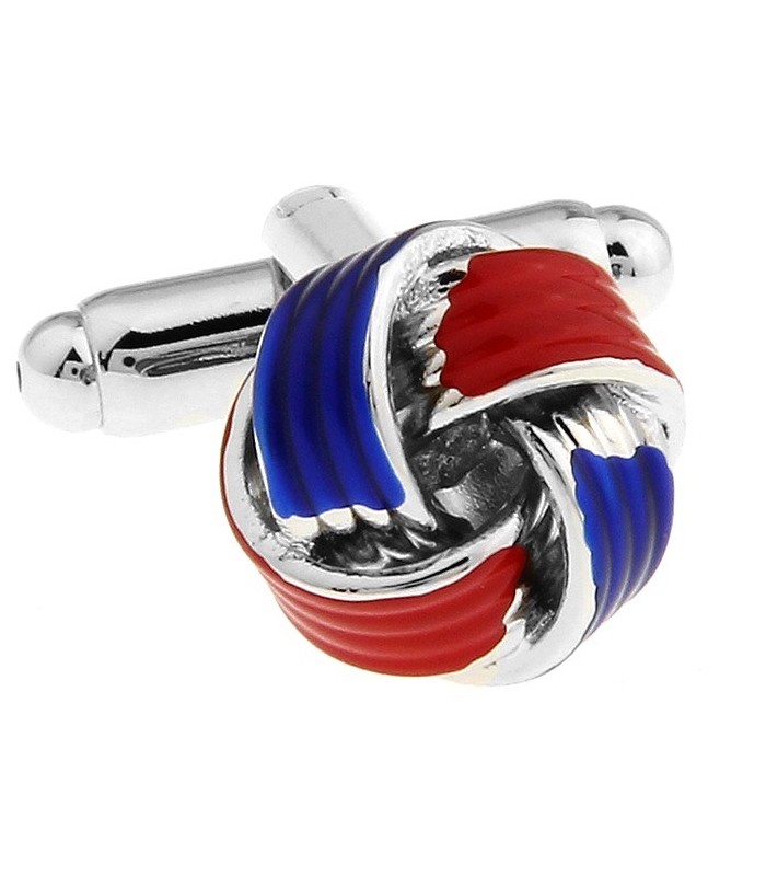 Gemelos para camisa Nudo Esmaltado Azul y Rojo