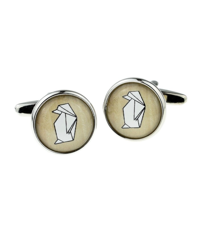 Gemelos para camisa Papiroflexia Origami Pingüino