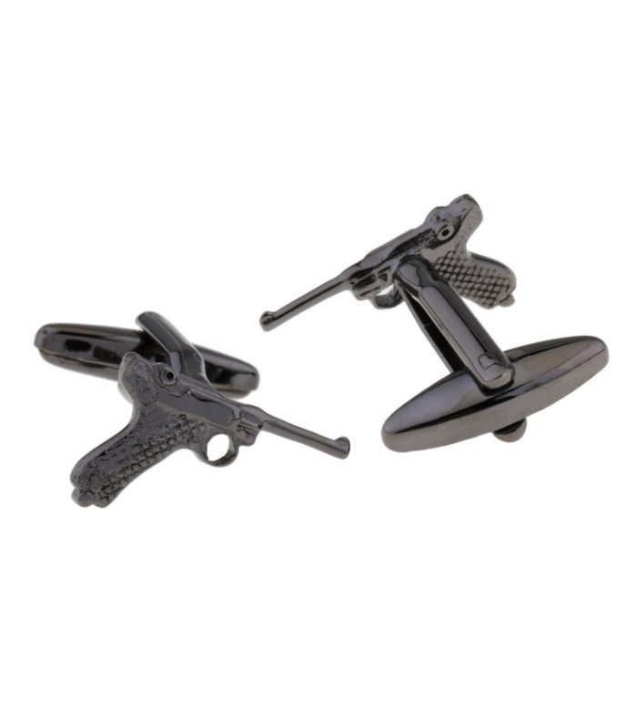 Gemelos para Camisa Pistola Luger Acero Negro