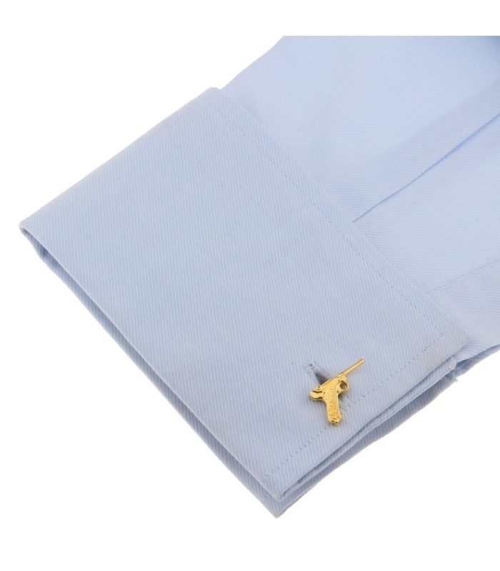 Gemelos para Camisa Pistola Luger Dorado