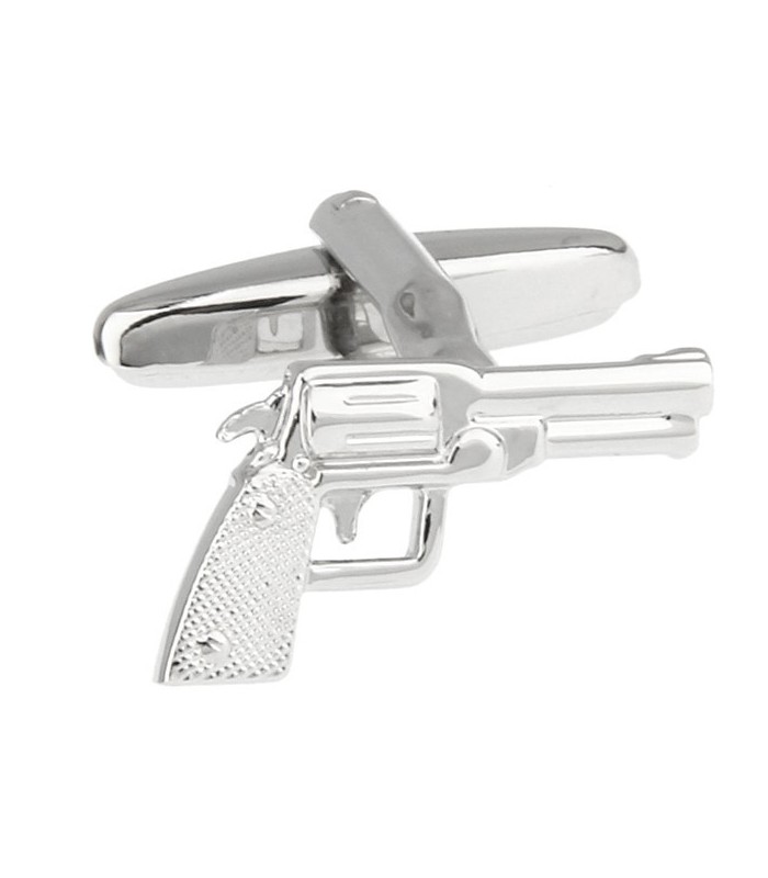 Gemelos para camisa Pistola Revólver Acero