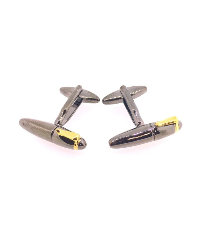 Gemelos para Camisa Pluma Estilográfica Acero Negro 3D
