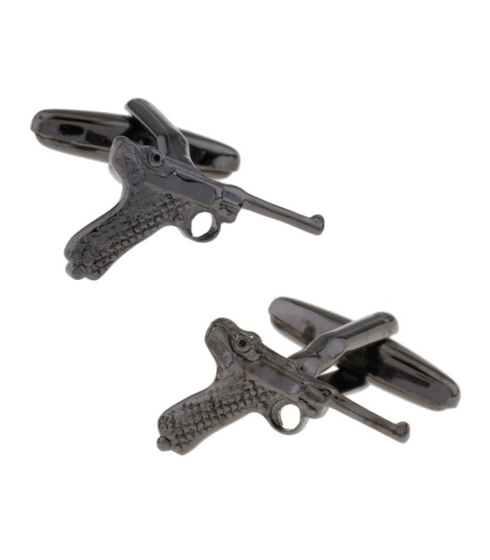 Gemelos para Camisa Pistola Luger Acero Negro