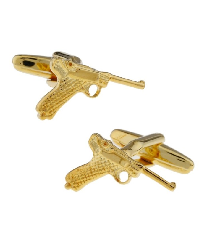Gemelos para Camisa Pistola Luger Dorado