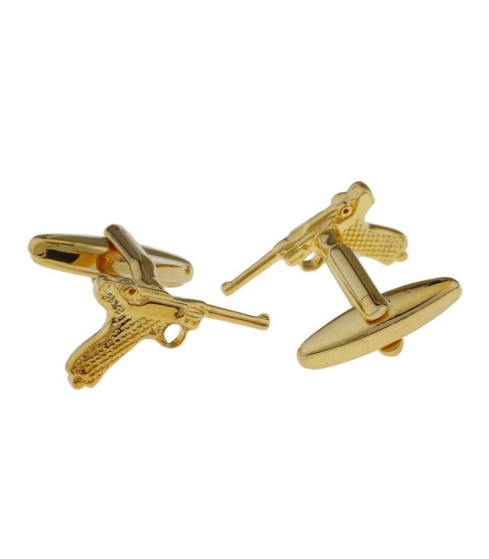 Gemelos para Camisa Pistola Luger Dorado