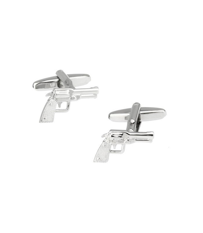 Gemelos para camisa Pistola Revólver Acero