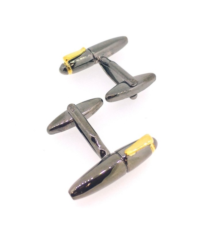 Gemelos para Camisa Pluma Estilográfica Acero Negro 3D