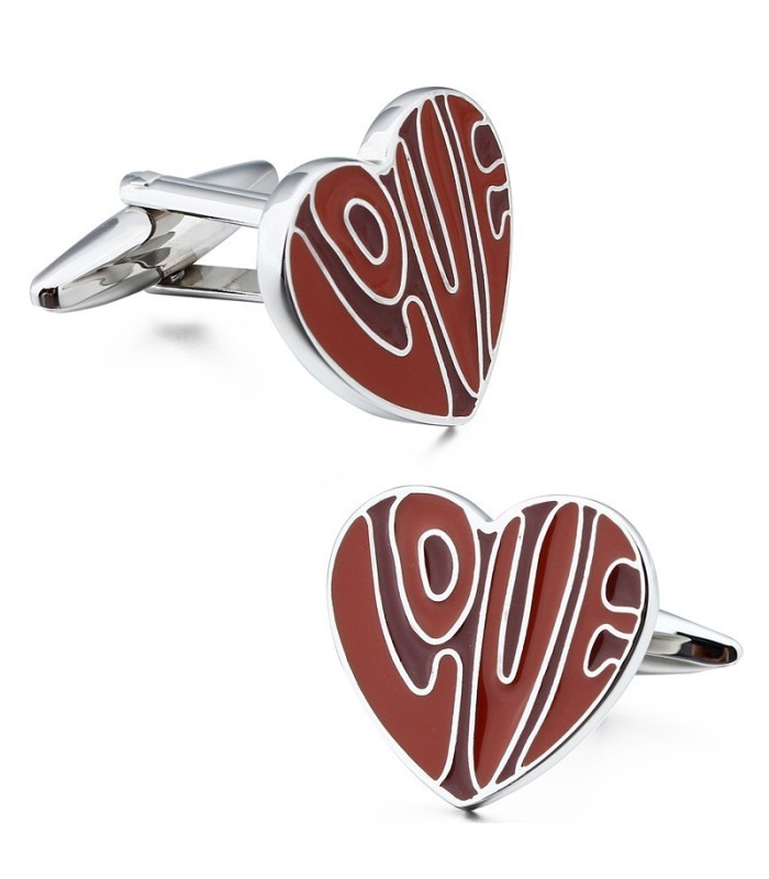 Gemelos para Camisa Red Love Heart