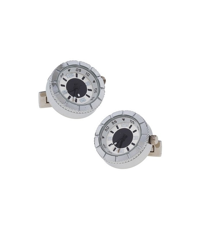 Gemelos para Camisa Reloj Esfera Redonda