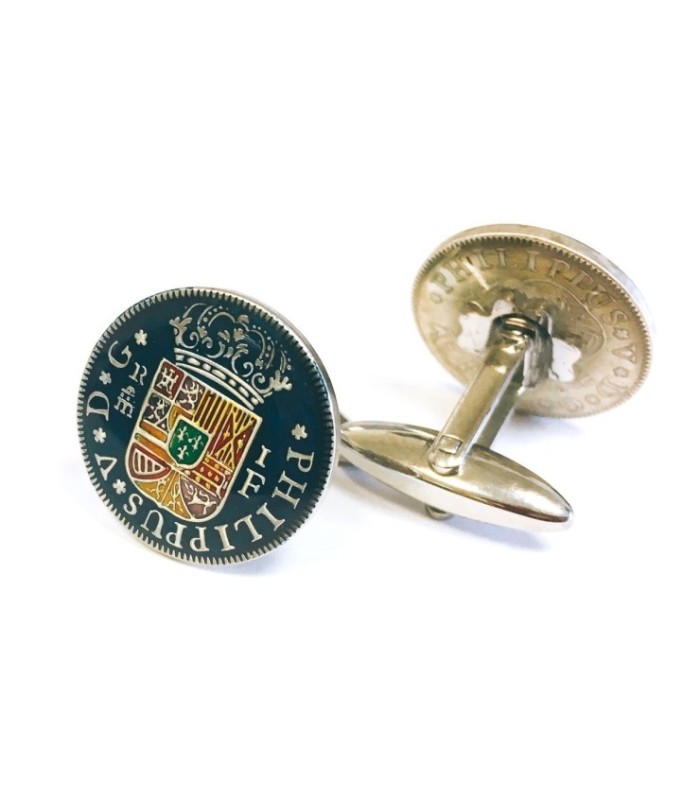 Gemelos Replica Moneda 1 Real Español Felipe V 1727