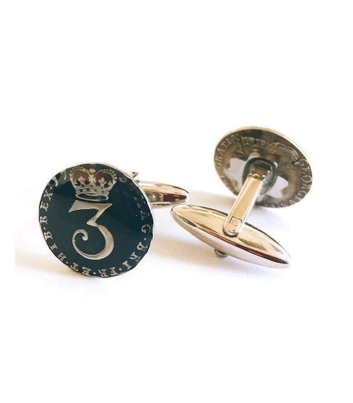 Gemelos Replica Moneda 3 Peniques UK Jorge II Año 1737