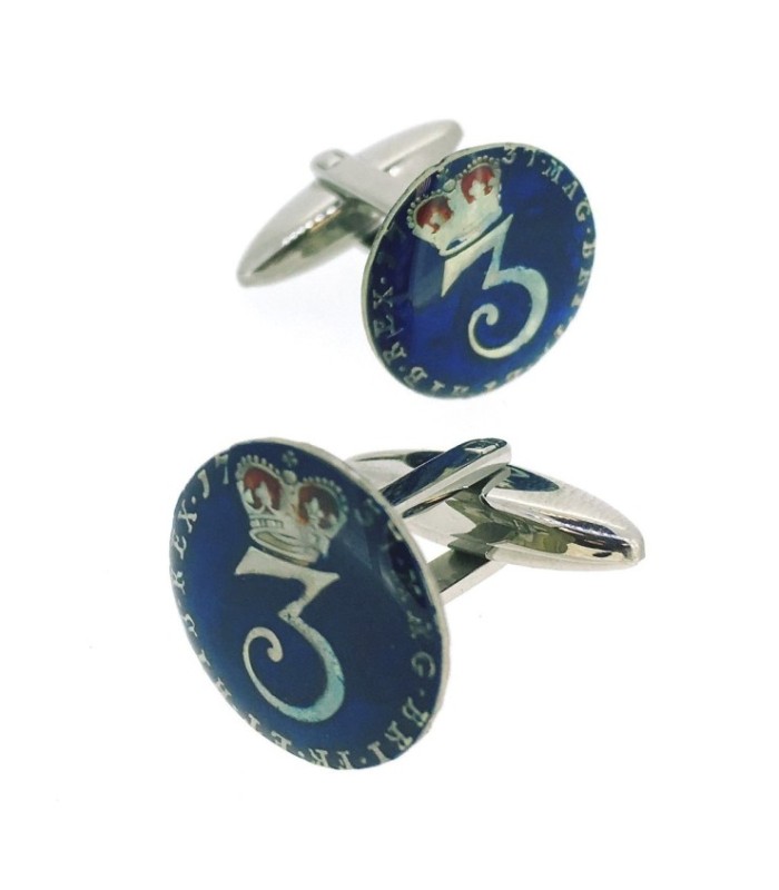 Gemelos Replica Moneda 3 Peniques UK Jorge II Año 1737