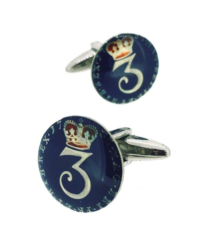 Gemelos Replica Moneda 3 Peniques UK Jorge II Año 1737